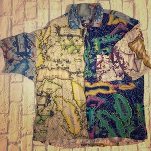 Terranova World Print Hawaiian Shirt M